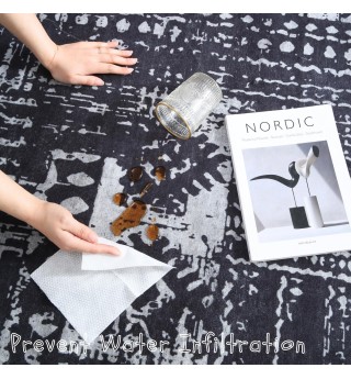 Abstract pattern non-slip wool-like vintage rug