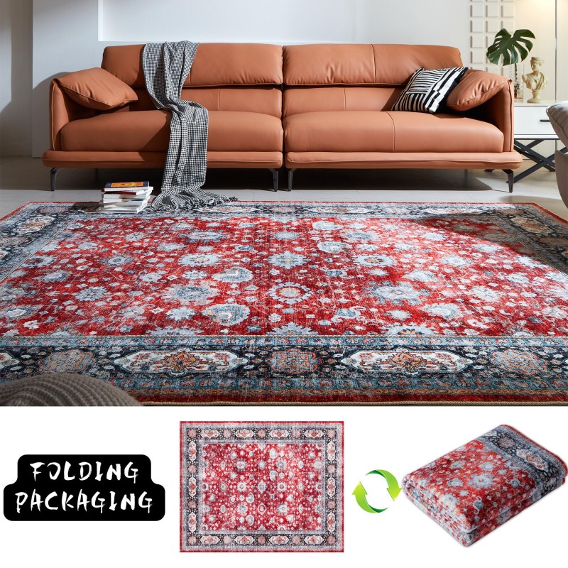 Anti-slip Faux Wool Vintage Carpet