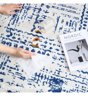Faux wool vintage blue carpet